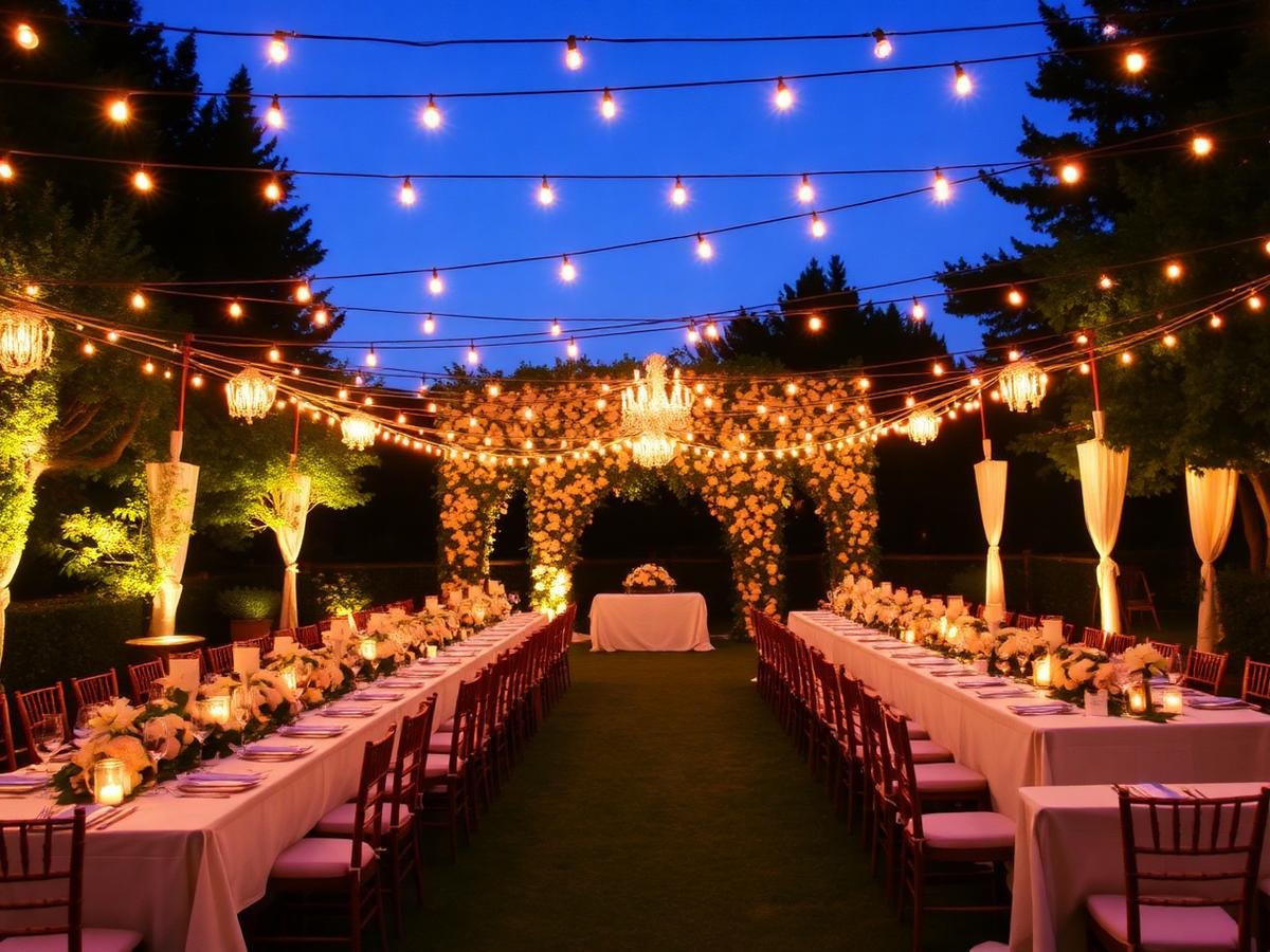 Outdoor luxury wedding reception designed by DS Events
